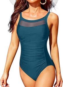 Tempt Me Women One Piece Mesh Swimsuits Tummy Control Swimwear - Picture 1 of 13