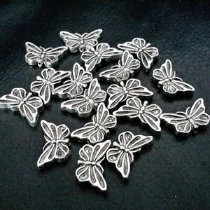 Tibetan Style Butterfly Bead, Antique Silver, 10x16x3mm, 20 pce,Free Postage OZ - Picture 1 of 3