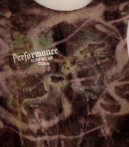 Vintage Performance Surfwear Guam Bleach Dye Crop Unisex Crop Tank Top - Picture 1 of 5