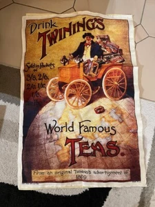 Linen / Cotton Tea Towel TWININGS World Famous TEAS Copy Advertisement 1899 - Picture 1 of 1