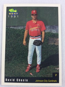 1991 Johnson City Cardinals-Classic BEST Minor Lg Baseball Card-David Chasin
