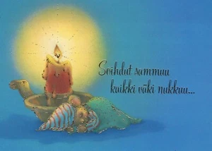 Bonne Année Noël LAPIN BOUGIE Vintage Carte Postale CPSM #PAV021.F - Picture 1 of 3
