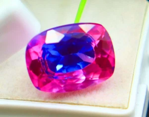 12-14CT Flawless Natural Bicolor Pink & Blue Pitambari Sapphire Cushion Gemstone - Picture 1 of 10