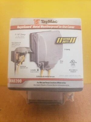 TayMac/Hubbell NSB MX6200, Metal, 2-Gang Box, In-Use Cover, Gray, Wet Locations