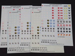 FOGLI TRASFERIMENTO SPACE MARINE GW 40K X 5. VERDE 284 - Foto 1 di 1