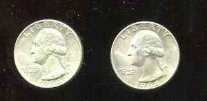 1964-P and D WASHINGTON QUARTERS GEM BU (V717) 90% SILVER - Picture 1 of 2