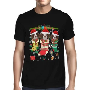 Camiseta 1Tee Para Hombres Medias de Navidad Adorable Springer Spaniel Inglés Perros - Imagen 1 de 6