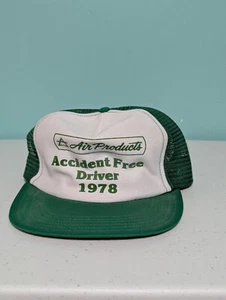 Sombrero de camionero Snapback vintage Air Products 1978 sin accidentes conductor - Imagen 1 de 10