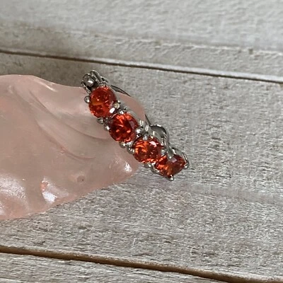 Anillo ombligo ombligo colgante de arriba hacia abajo con gemas redondas 16 g rojo 4 vendedor de EE. UU. Foto 1 de 2