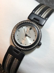Ladies Lucien Piccard Black/Silver Tone Women’s Quartz Dress Watch New Battery - Picture 1 of 23