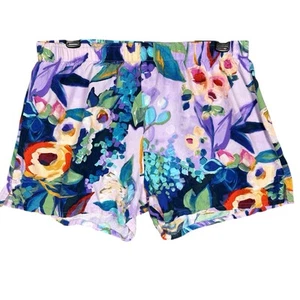 Jams World L Floral Print Rayon Shorts Gummibund Strand Made in Hawaii Blume - Bild 1 von 8