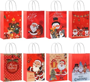 HavrePac Christmas Gift Bags with Handles,24 Pcs Small Red - Picture 1 of 7