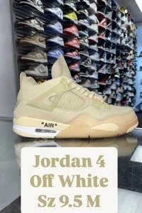 NIKE AIR JORDAN OFF-WHITE 4 RETRO OG SP SAIL CV9388-100 AUTHENTIC BOX SZ 9.5M - Picture 1 of 5