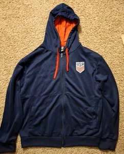 United States Soccer Federation USA Navy Blue Full Zip Hoodie Herren Medium - Bild 1 von 10