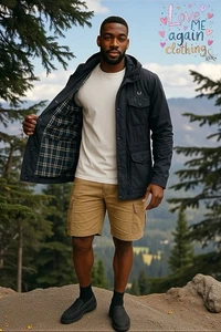 fred perry men’s padded Duffle coat jacket size large Navy Exc - Picture 1 of 6