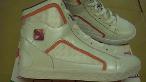 brand new Women's Peach Creme Pastry Brulee High Top trainers size UK 4.5 - Picture 1 of 8