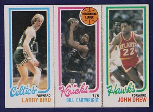 1980-81 Topps #94 34 Larry Bird/164 Bill Cartwright TL/23 John Drew VGEX - Picture 1 of 2