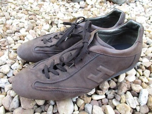 Hogan Auténticas Zapatillas Deportivas Marrón Grano Guijarro Cuero Logo 9.5 10.5 - Imagen 1 de 8