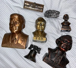 Vintage John F Kennedy Bust Bank FDR Jefferson  - Picture 1 of 2