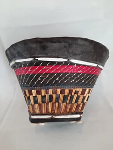 Korb / Hochzeitskorb aus Schilf, kunstvoll geflochten, Burkina Faso, 20x30 cm - Bild 1 von 5
