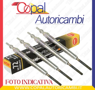 4 CANDELETTE NGK Y8003J FIAT GRANDE PUNTO 1,3 cc MULTIJET 90CV 66KW DAL 05 - Immagine 1 di 3