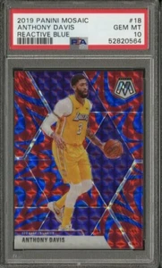 2019 Panini Mosaic Anthony Davis Reactive Blue PSA 10 - Picture 1 of 4