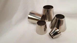 304 ACERO INOXIDABLE 3.5" A 2.5" CONO DE ESCAPE REDUCTOR CONECTOR ENSAMBLADOR PULIDO - Imagen 1 de 1