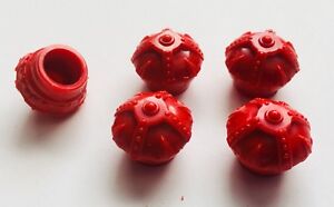 Red Crown PLASTIC Valve Stem Covers 5pc NEW FREE SHIPPING