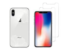 IPHONE 10 IPHONE X - Combo (1 Gel Case Cover+2 Glasses Soaked) - Flowers White