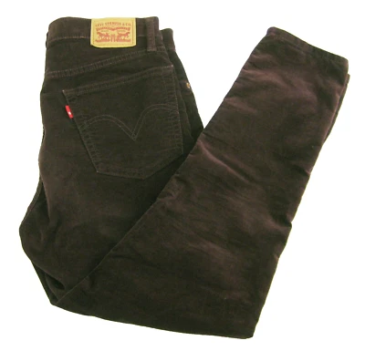 Pantalones de mezclilla ajustados LEVI's para hombre (talla 29x27) rojo borgoña frente plano 5 bolsillos Foto 1 de 4