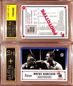 Rocky Marciano 1991 Kayo Prototype Boxing Card #3 Graded ASG 10 MINT #AG - Picture 1 of 2
