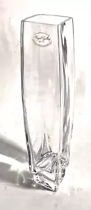 Jarrón vintage de cristal en forma de V de Royal Gallery de 8 pulgadas y media hecho en Italia - Imagen 1 de 12