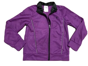 Danskin Now Girls Jacket XS 4/5 Purple Black Zip Athletic Long Sleeve Logo - Picture 1 of 9