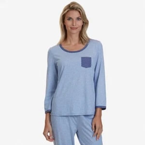 Nautica Pajama Top Women's 2XL Sleepwear Long Sleeve Soft Pocket 3/4 Sleeves NWT - Picture 1 of 3