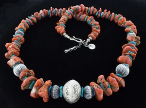 Collar pepita de coral mediterráneo natural de forma libre de alta calidad por Daniel Coriz - Imagen 1 de 3