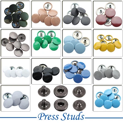 S Feder Druckknöpfe Druckknöpfe 15 mm Metall Druckknöpfe Basteln DIY 10-100 S - Bild 1 von 4