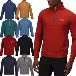 Regatta Mens Montes Fleece Jacket Half Zip Up Lightweight Micro Jumper Pullover - Picture 1 of 24