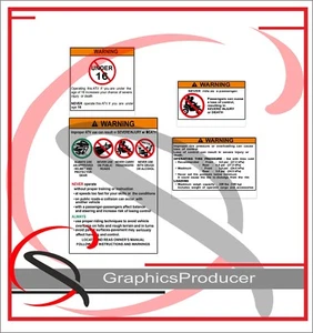 Yamaha Raptor 700R Warning Symbol Stickers Decals Reproductio Full Set - Picture 1 of 1