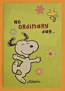Peanuts "Snoopy" Birthday Greeting Card (+ Envelope 4.5x6.5"). - Picture 1 of 4
