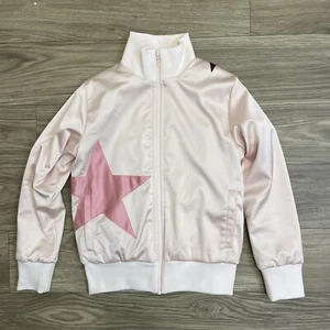 Molo Hazel Kids Pink Stars Satin Full Zip Bomber Jacket Kids sz 152 - 12 Years - Picture 1 of 14
