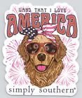Autocollant Land That I Love America  Simply Southern Golden Retriever Dog