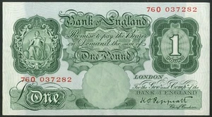 Bank of England, K. O. Peppiatt, 1 pound, [1934], series 76O, AUNC - Picture 1 of 2