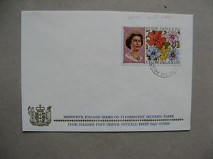 COOK ISLANDS, R-cover to England 1971, Not FD, Queen Elizabeth-II flowers $4 - Picture 1 of 1