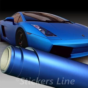 Pellicola adesiva BLU OPACO adesivo cromo metal car wrapping auto moto matt blue - Foto 1 di 1