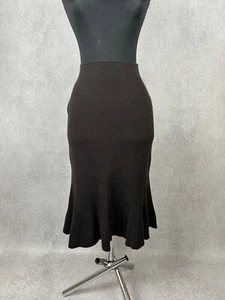 Falda Sonia Rykiel Marrón Lana Cachemira Tejida Hecha en Italia Talla 38 - Imagen 1 de 10