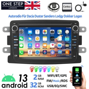 Dacia Duster Sandero Logan Carplay Android Auto Radio Head Unit Stereo BT CAMERA - Picture 1 of 12