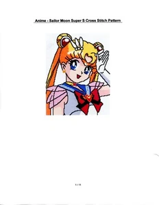 Animae Sailormoon Super S Cross Stitch Pattern - Picture 1 of 1