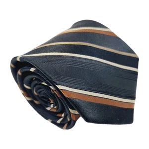 Arrow Necktie Black Stripe Pattern Men's Silk Neck Tie Jacquard Fabric - Picture 1 of 5