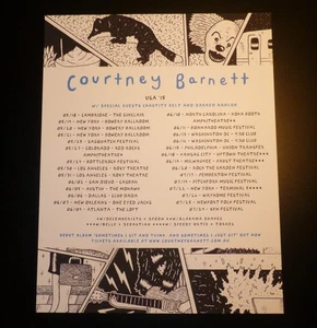 Courtney Barnett 2015 Sometimes I Sit and Think USA Tour Promo Poster - Picture 1 of 5