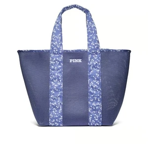 Victoria's Secret Rosa ~Bolso de Malla~ Logo VS Azul Blanco Floral - Nuevo Sellado - Imagen 1 de 6